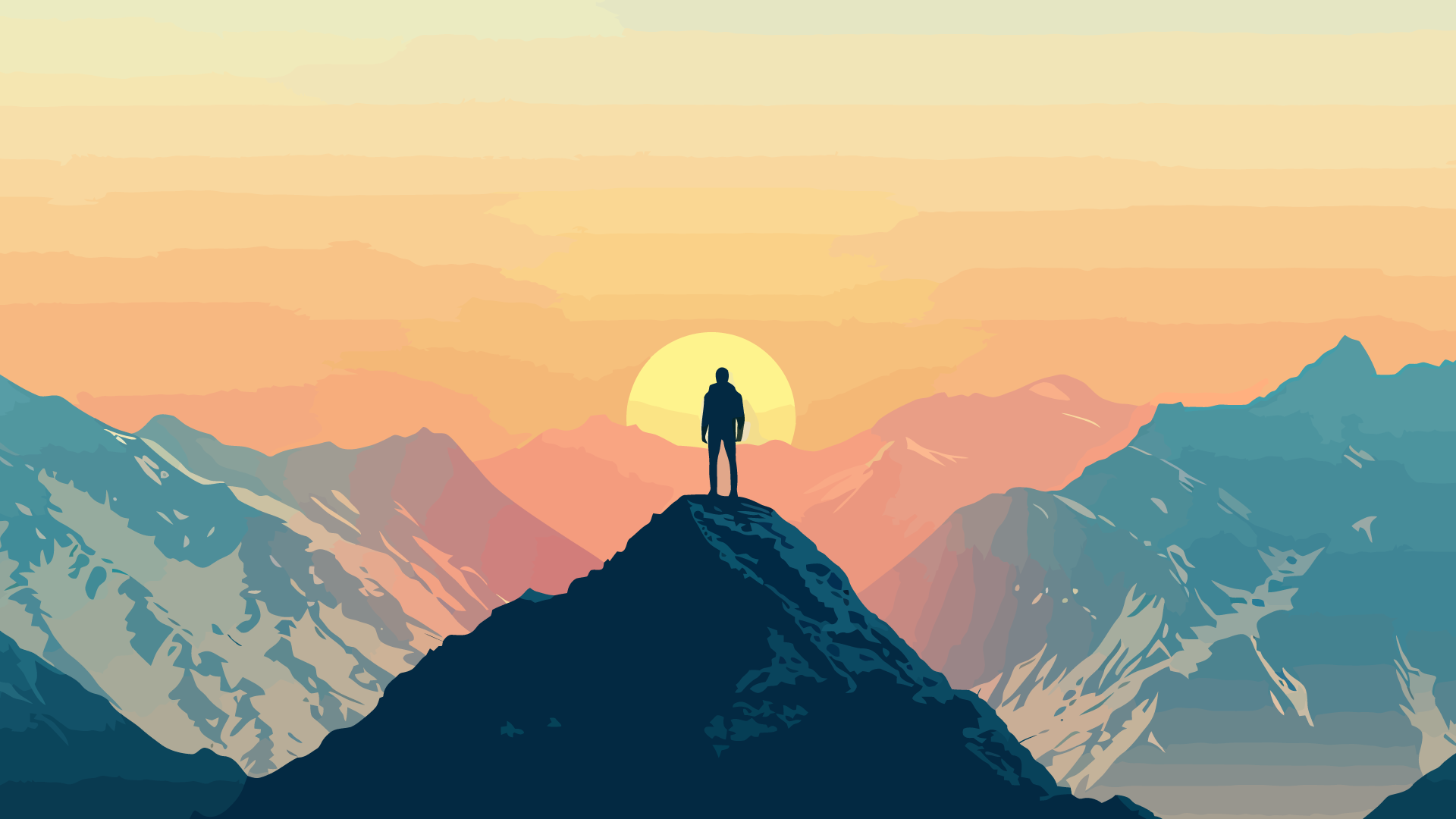 Worn Truth - Man standing on mountain image